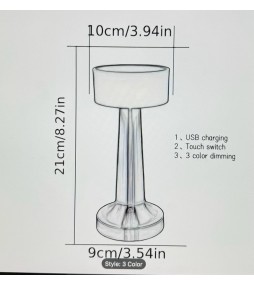 ClaShop Lampada da tavolo a LED senza fili, con interruttore sfioramento, regolabile dimmer, portatile, lettura per il