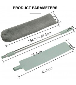ClaShop Spolverino In Microfibra Per Polvere Con Manico Allungabile E Flessibile con panno ricambio
